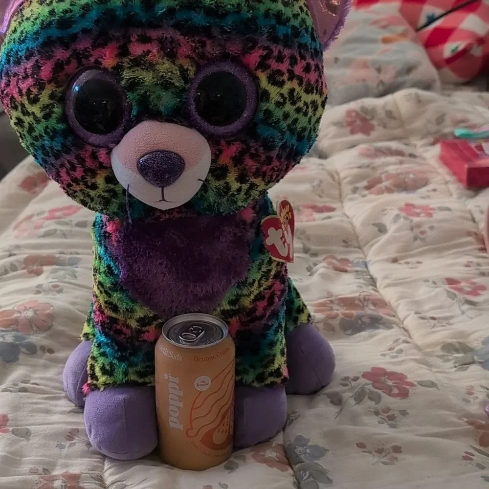 Y2K Justice Beanie Boo Trixie Jumbo Rainbow Leopard‎ Plush Toy 17